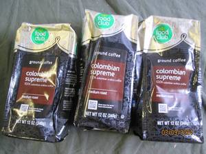 3 bags of food club colombian supreme medium raost coffee 12 oz bags best buy date of 92023
