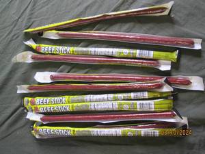 lot of 11 beef sticks best buy date of jan 2024