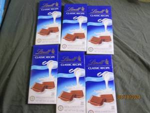 lot of 6 lindt classic recipe milk chocolate bars 4.4 oz bars best buy date of 92023