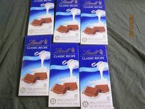 lot of 6 lindt classic recipe milk chocolate bars 4.4 oz bars best buy date of 92023