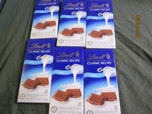 lot of 6 lindt classic recipe milk chocolate bars 4.4 oz bars best buy date of 92023