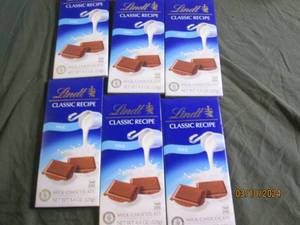 lot of 6 lindt classic recipe milk chocolate bars 4.4 oz bars best buy date of 92023