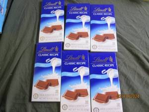 lot of 6 lindt classic recipe milk chocolate bars 4.4 oz bars best buy date of 92023