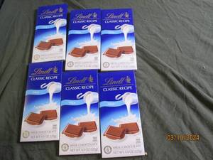 lot of 6 lindt classic recipe milk chocolate bars 4.4 oz bars best buy date of 92023