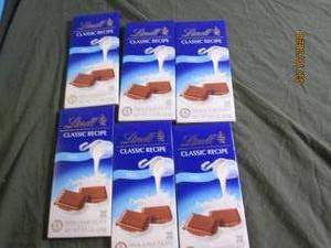 lot of 6 lindt classic recipe milk chocolate bars 4.4 oz bars best buy date of 92023