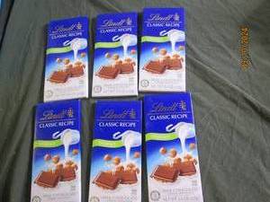 lot of 6 lindt hazelnut classic recipe chocolate bars 4.4 oz bars best buy date of 52024