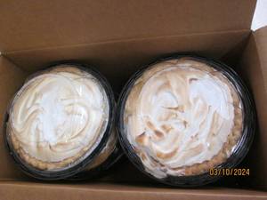 case of 6 frozen lemon meringue pies 8 inch pies
