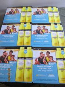 6 packages of 2 neutrogena beach defense sunscreen