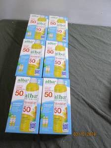 6 packages of 2 alba botanica broad spectrum coconut sunscreen