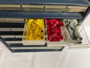 lot 105 image: 29 Drawer Hardware Organizer with Some Hardware