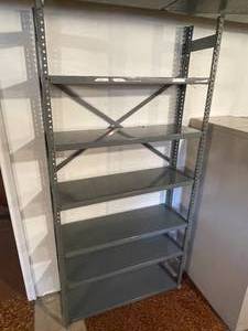lot 136 image: Metal Six Shelf Storage Rack