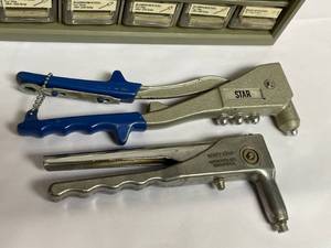 lot 146 image: Rivet Guns with Cabinet Full of Assorted Rivets