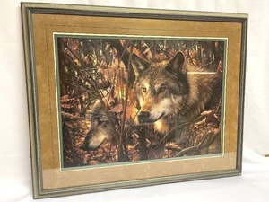 lot 188 image: 1997 Matted Wolf Framed Art Print