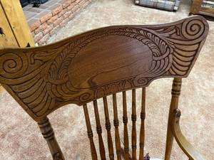 lot 207 image: Vintage Ornate Spindle Backed Rocking Chair
