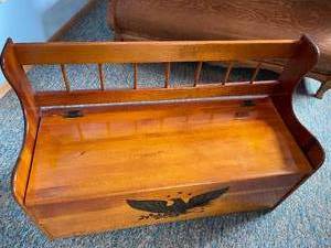 lot 228 image: Vintage Wooden Storage Bench