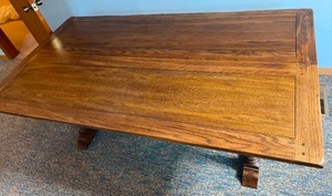 lot 241 image: Vintage Ornate Wooden Expandable Console Table