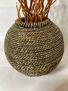 lot 252 image: Twine Ball Vase with Curly Willow