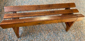 lot 255 image: Antique 1880s Square Nail Wooden Hand Made Bench