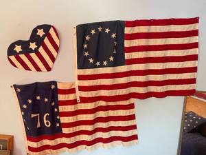lot 26 image: Two United States Bicentennial Society Flags
