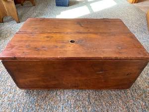 lot 273 image: Antique Primitive Wooden Storage Chest