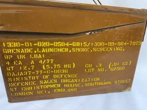 lot 292 image: Vintage Military Smoke Grenades Case