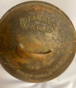 lot 295 image: Vintage Rusty Cast Iron Cookware Covers