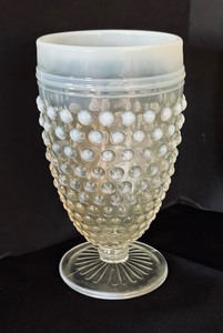 lot 30 image: 12 Vintage Opalescent Moonstone Water Goblets