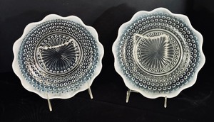 lot 33 image: Vintage Opalescent Moonstone Serving Pieces