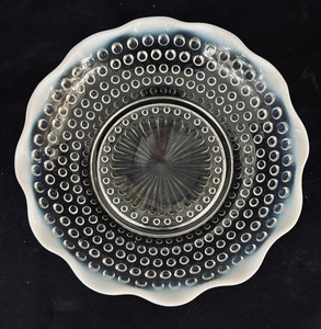 lot 36 image: Vintage Opalescent Moonstone Serving Pieces