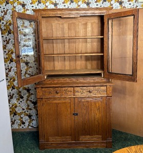 lot 28 image: Antique Wooden Kitchen Cabinet