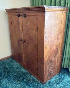 lot 39A image: Vintage Wooden Cabinet with Shelves