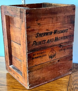 lot 24 image: Vintage Sherwin-Williams Wooden Crate