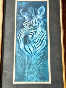 lot 246 image: Ruane Mannic Zebra Framed Print