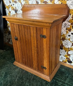 lot 70 image: Petite Vintage Wooden Cabinet  Vintage Country Farmhouse Kitchen Pantry Cabinet