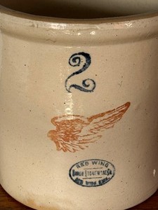lot 21C image: Red Wing Two Gallon Stoneware Crock