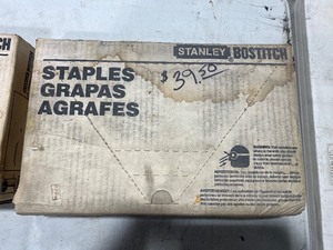 2 BOXES OF STANLEY BOSTITCH STAPLES 16 GA 1 CROWN WIDTH 78 LENGTH
