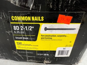 50 LB BOX OF 8D 2-12 COMMON NAILS
