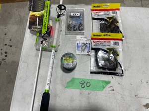 Cat fishermans lot 1 rod reel, catfish, bait, hooks, & line