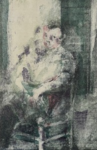 lot 65 image: Framed Limited Edition Hand Printed Lithograph Self Portrait by Mario Fallani