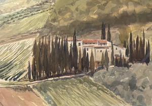 lot 71 image: Original Watercolor Italian Landscape Painting by Cy DeCosse