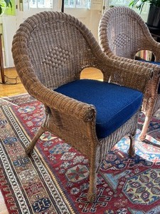 lot 60 image: Pair of Vintage Wicker Chairs
