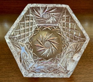 lot 50 image: Vintage Czechoslovakia Bohemia Hand Cut Lead Crystal Bowl