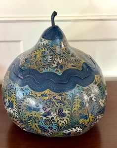 lot 36 image: Vintage Artisan Decorated Gourd from Mexico