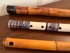 lot 197 image: Variety of Flutes including a Japanese Shakuhachi Flute