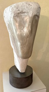 lot 15C image: Abstract Bust Carved Sculpture by Dwight Oglesby on a Pedestal Stand