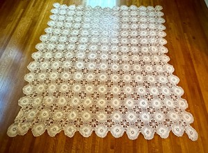 lot 168 image: Antique Crochet Dining Room Table Cover