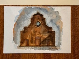 lot 171 image: Two Unframed Original Watercolor Italian Paintings  Paintings of Ponte Vecchio and Santo Spirito