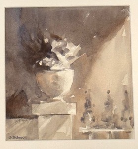 lot 154 image: Framed Original Italian Still Life Watercolor Painting by Cy DeCosse