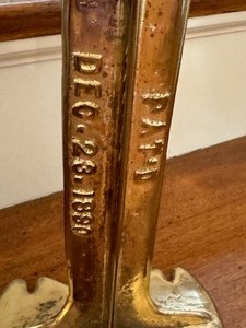 lot 139 image: Vintage Brass Shoe Shine Foot Rest
