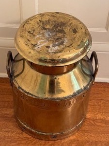 lot 140 image: Vintage Brass Torridge Vale DVS Milk Can